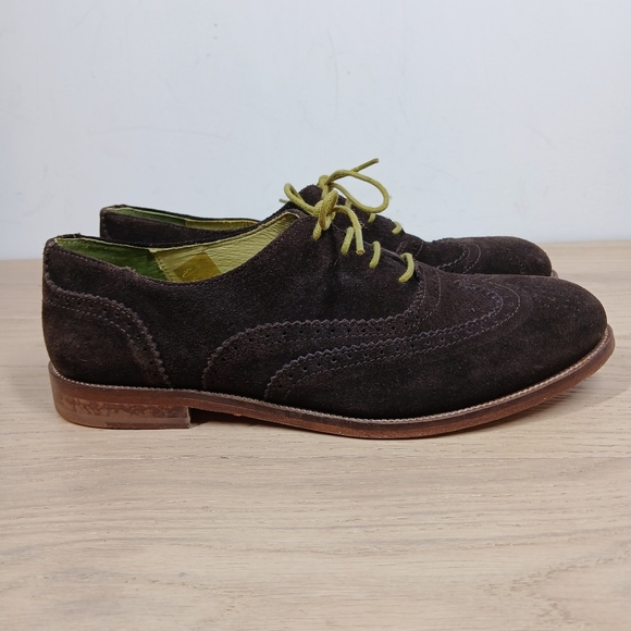 Boden Brown Leather Suede Lace Up Oxford Brogue Oxford Lace Up Shoes 50 - Picture 6 of 14
